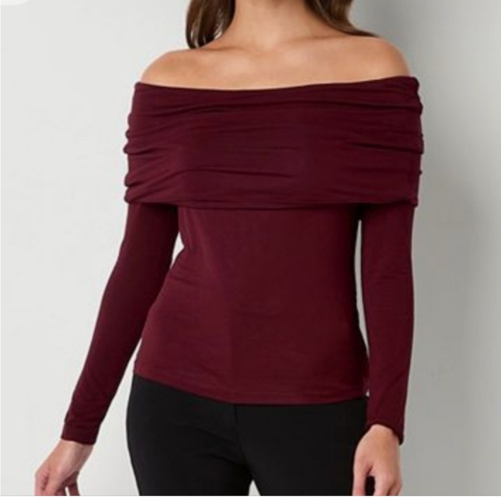 Worthington Off the Shoulder Burgundy Top - NWT - 0X